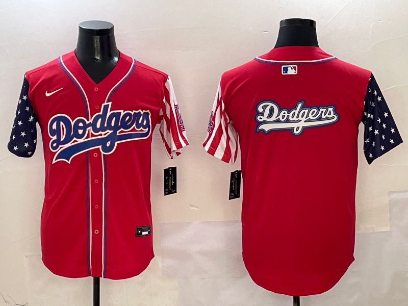 Men Los Angeles Dodgers Blank Red a generation of national flags Joint name 2025 Nike MLB Jersey style 17->los angeles dodgers->MLB Jersey